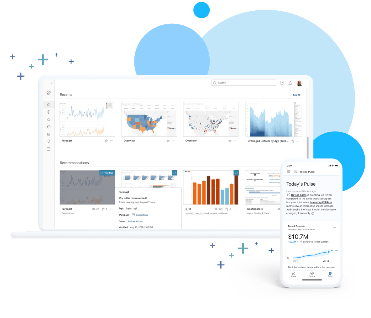 Tableau product screenshots