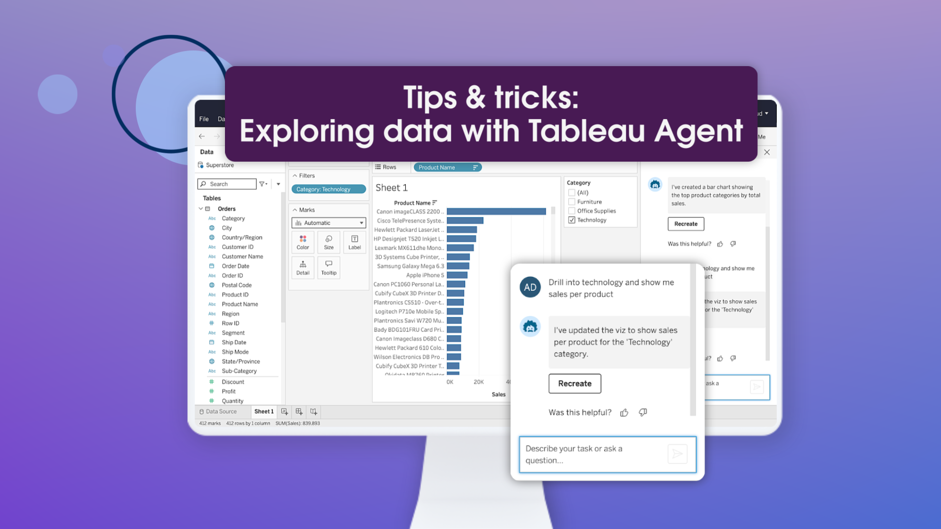 Tips & tricks: Exploring data with Tableau Agent